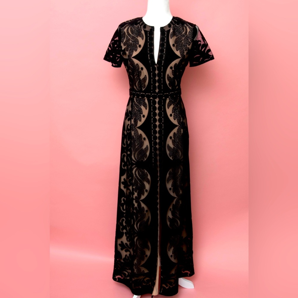 BCBGMaxAzria Black and Tan Maxi Dress